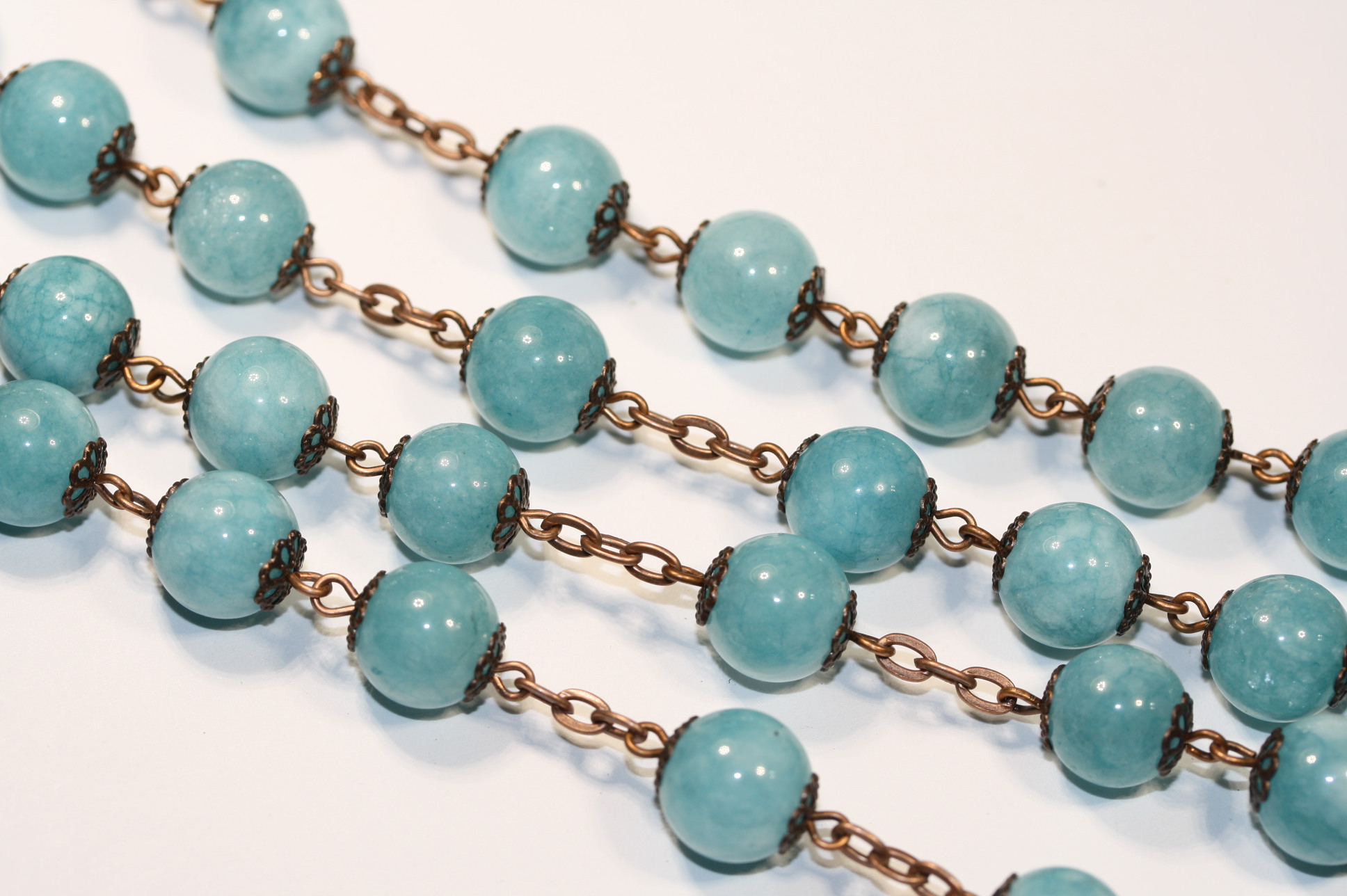 Blue Chalcedony 10mm Rosary in Copper - Image 4
