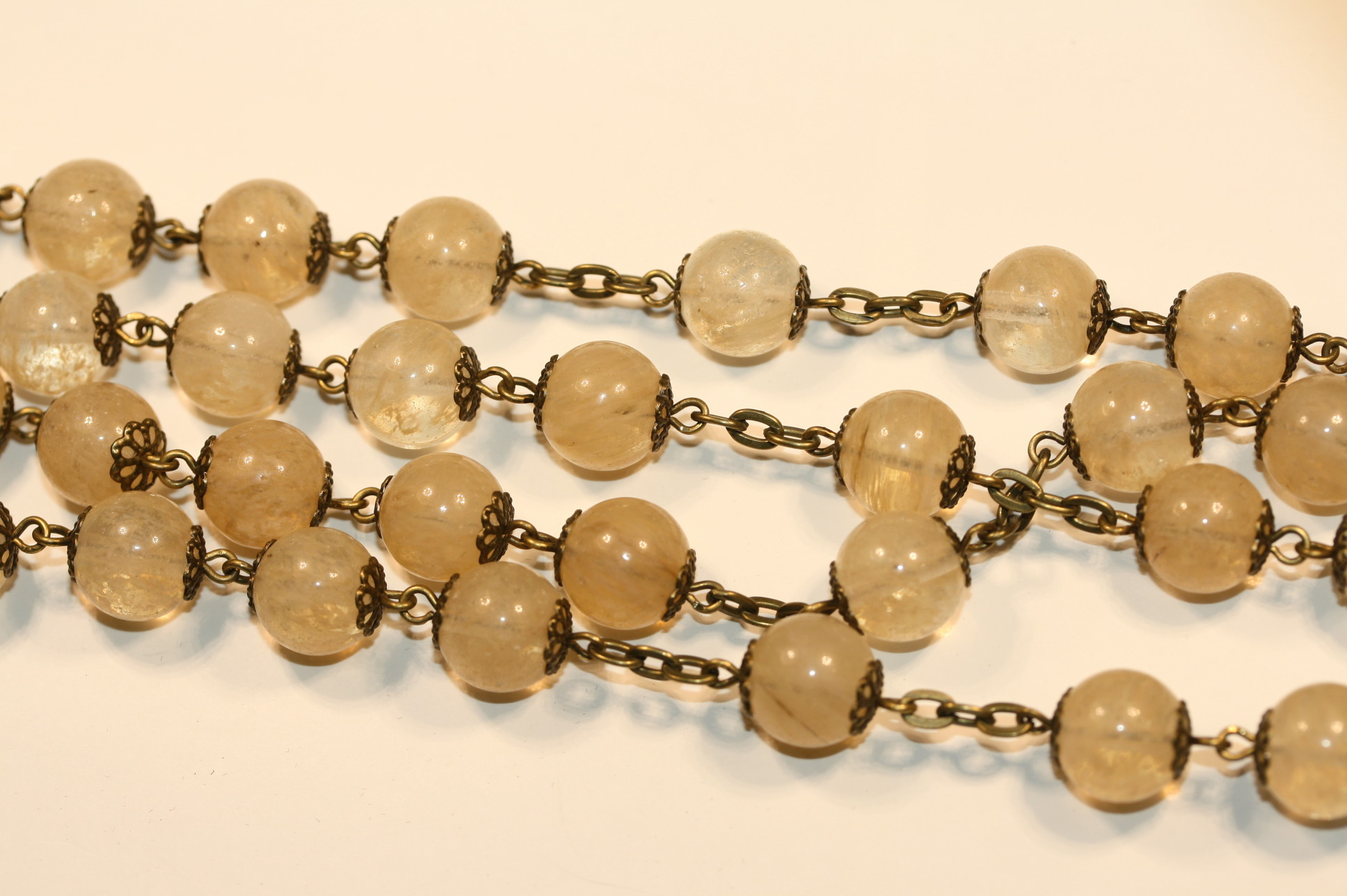 Golden Chalcedony 10mm Rosary in Bronze - Image 2