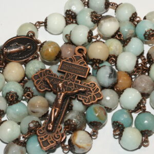 Amazonite 10mm Rosary in Copper