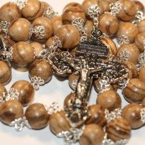 Agarwood Wood 10mm Rosary in Silver