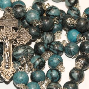 Web Jasper10mm Silver Rosary