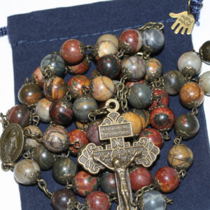 Picasso Jasper 10mm Rosary in Copper