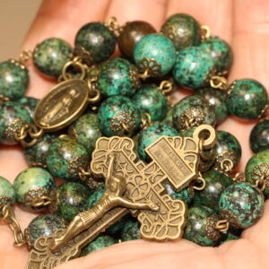 African Turquoise 10mm Bronze Rosary