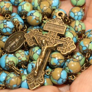 Mosaic 10mm Bronze Rosary