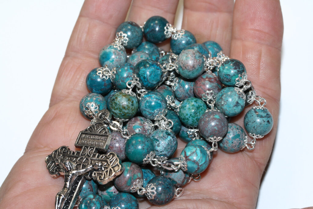 10 mm Handmade Rosary Matte Leopard Skin Jasper bead shops