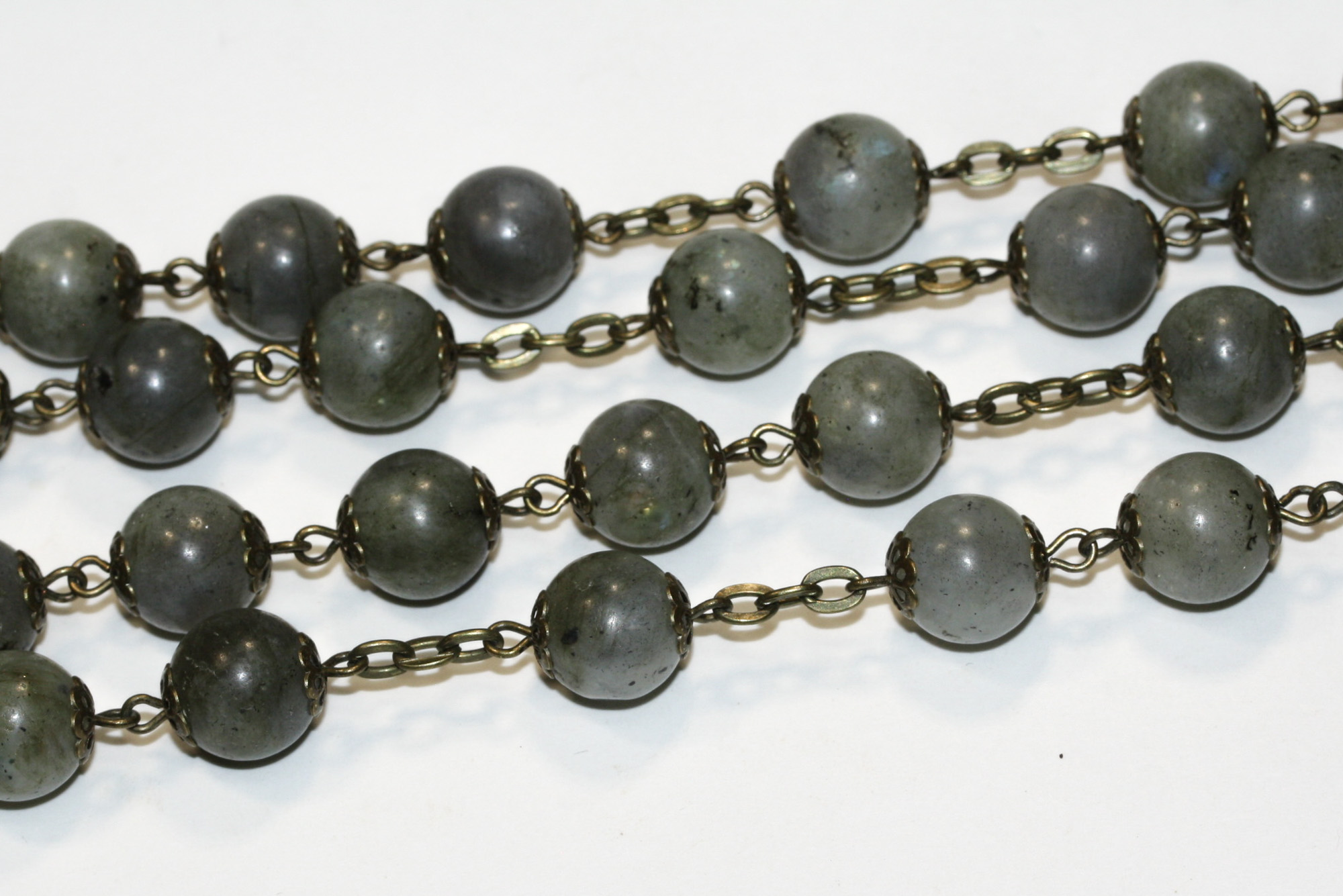 Labradorite 10mm Rosary in Bronze Smooth Stone – Oklahoma Rosaries