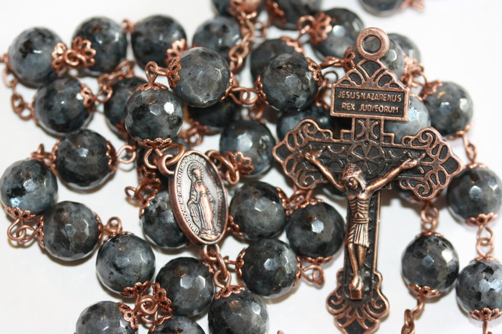 Handmade Rosary, outlet 10mm Magnesite bead, light oatmeal